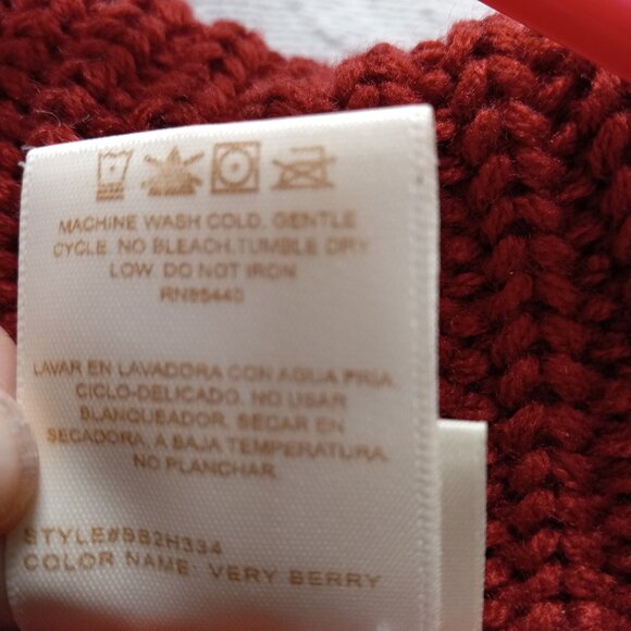 Bobbie Brooks Rusty Red Thick Knit Fold-Down Collar Sweater Sz-LG (T-389) - Picture 10 of 11